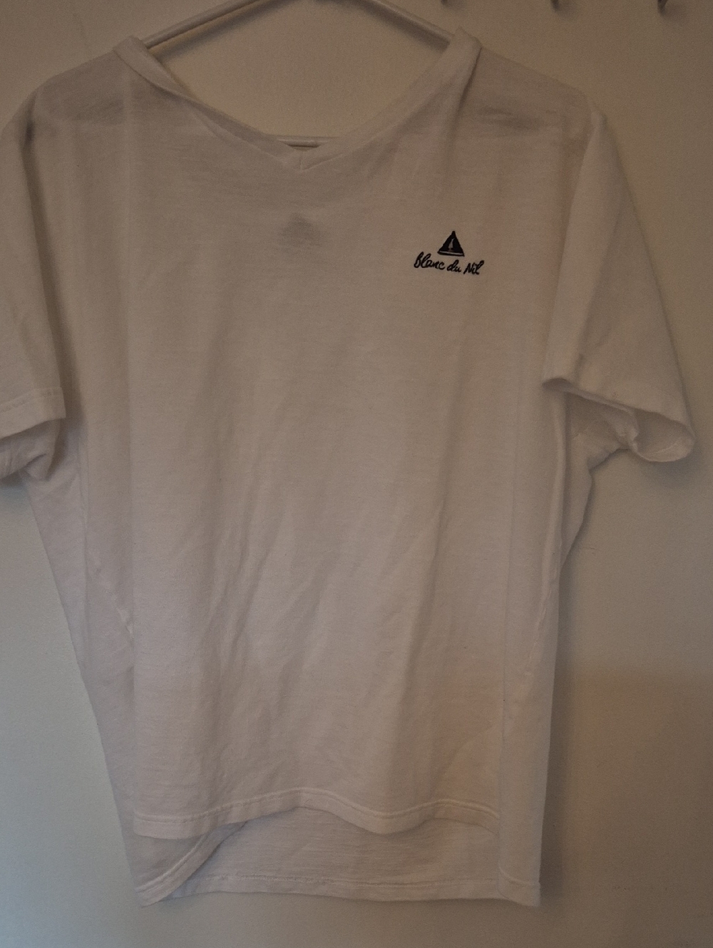 Men's White V-Neck Tee (Size L)